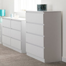 Seconique Malvern 4 Drawer Chest White Recessed Handles - thumbnail 2