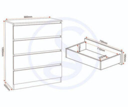 Seconique Malvern 4 Drawer Chest White Recessed Handles - thumbnail 3