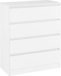 Seconique Malvern 4 Drawer Chest White Recessed Handles
