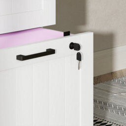 Homcom 4 Drawer File Cabinet With Lock And Adjustable Hanging Bars, White - thumbnail 8