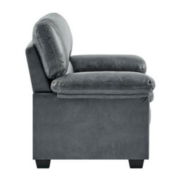 Bravich Oxford Faux Leather Armchair - Slate Grey - thumbnail 3