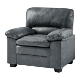 Bravich Oxford Faux Leather Armchair - Slate Grey - thumbnail 2