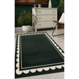 Melrose Colorama Scallop Green Medium Indoor Area Rug 120/170Cm - thumbnail 1