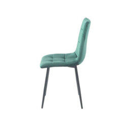 Urbn-Living Urbn Living 110Cm Dining Table & 4 Pcs Velvet Chairs Set Modern Metal Kitchen Furniture Oak Table And Green Chair - thumbnail 6