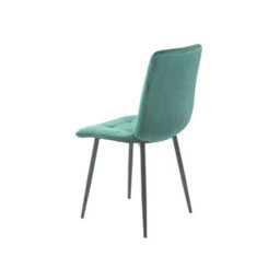 Urbn-Living Urbn Living 110Cm Dining Table & 4 Pcs Velvet Chairs Set Modern Metal Kitchen Furniture Oak Table And Green Chair - thumbnail 4
