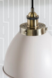 Anson Lighting Hampton Satin Taupe And Antique Brass Single Light Ceiling Pendant - thumbnail 5