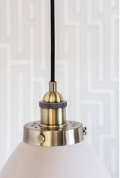 Anson Lighting Hampton Satin Taupe And Antique Brass Single Light Ceiling Pendant - thumbnail 3