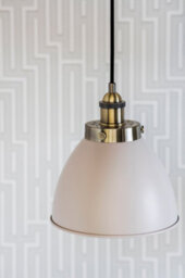 Anson Lighting Hampton Satin Taupe And Antique Brass Single Light Ceiling Pendant - thumbnail 4