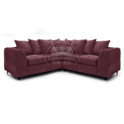 Furnishings For Less UK Monaco Chenille Fabric 5 Seater L Shaped Corner Sofa  Purple