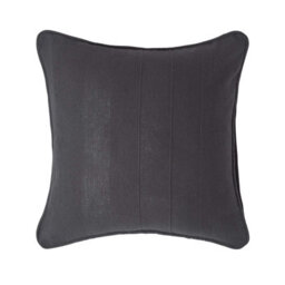 Homescapes Cotton Rajput Ribbed Black Cushion Cover, 45 X 45 Cm