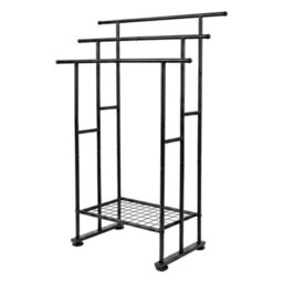 Levede Towel Rail Metal Rack With Basket 3-Tier Storage Anti-Slip Foot,black - thumbnail 2