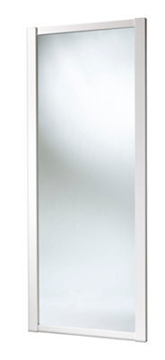 Spacepro 1 Panel Mirrored White Frame Framed Sliding Wardrobe Door (H)2220mm (W)610mm - image 1