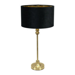 Valuelights Maggie Gold Candlestick Table Lamp With Black Velvet With Gold Inner Lamp Shade - thumbnail 2