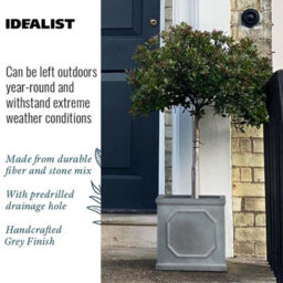 Idealist™ 30Cm Square Planter, Grey Reinforced Stone Garden Planter, Faux Lead Chelsea Flower Box, Outdoor Plant Pot - thumbnail 6