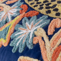 Wylder Regal Leopard Embroidered Velvet Feather Filled Cushion - thumbnail 4