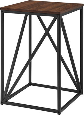 "Simpa 16"" Dark Walnut Square Geometric Side Table" - image 1