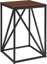 "Simpa 16"" Dark Walnut Square Geometric Side Table" - thumbnail 2