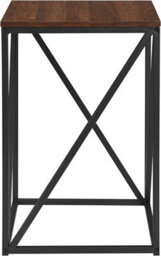 "Simpa 16"" Dark Walnut Square Geometric Side Table" - thumbnail 3