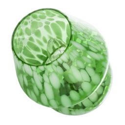Happy Homewares Eye Catching Artisan Style Emerald Green Mottled Glass Table Lamp - thumbnail 3