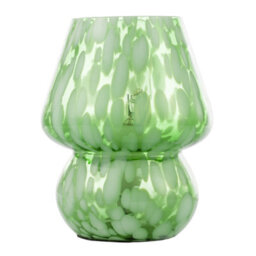 Happy Homewares Eye Catching Artisan Style Emerald Green Mottled Glass Table Lamp - thumbnail 4