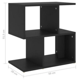Berkfield Bedside Cabinet Black 50X30X51.5 Cm Engineered Wood - thumbnail 7