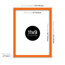 11X9 Orange Picture Frame (27.9 X 22.9Cm) Poster, Photo, Artwork, Gallery Wall Or Print - thumbnail 3