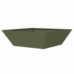 Berkfield Modern Garden Bowl Planter Olive Green 50X50X15 Cm Steel - thumbnail 7