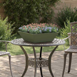 Berkfield Modern Garden Bowl Planter Olive Green 50X50X15 Cm Steel - thumbnail 2
