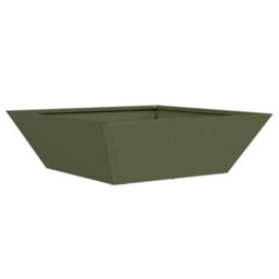 Berkfield Modern Garden Bowl Planter Olive Green 50X50X15 Cm Steel - thumbnail 1