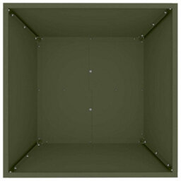 Berkfield Modern Garden Bowl Planter Olive Green 50X50X15 Cm Steel - thumbnail 8