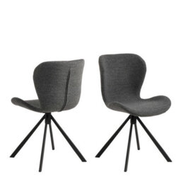 Wyld Haus Acord Set Of 2 Dark Grey Upholstered Swivel Dining Chairs - thumbnail 3
