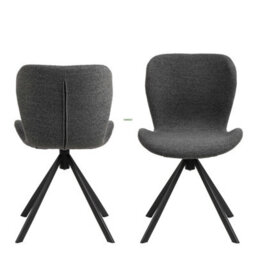 Wyld Haus Acord Set Of 2 Dark Grey Upholstered Swivel Dining Chairs - thumbnail 4