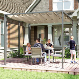 Outsunny Metal Pergola Patio Sun Shelter Grape Tent Retractable Canopy Uv Cut - thumbnail 8