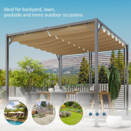 Outsunny Metal Pergola Patio Sun Shelter Grape Tent Retractable Canopy Uv Cut - thumbnail 6
