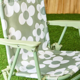 Ohs Kids Daisy Folding Bistro Set Table Chair With Parasol Garden Patio - thumbnail 2