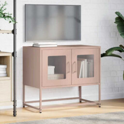 Berkfield Elegant Tv Cabinet Pink 68X39X60.5 Cm Cold-Rolled Steel - thumbnail 3