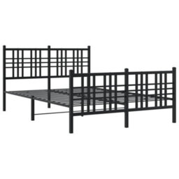 Berkfield Metal Bed Frame Without Mattress With Footboard Black 120X190Cm - thumbnail 3