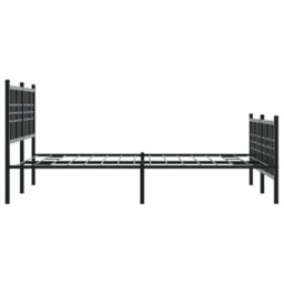 Berkfield Metal Bed Frame Without Mattress With Footboard Black 120X190Cm - thumbnail 5