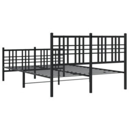 Berkfield Metal Bed Frame Without Mattress With Footboard Black 120X190Cm - thumbnail 6