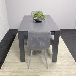 Kosy Koala Modern Dark Grey Dining Table Set With 2 Grey Velvet Chairs And 2 Grey Benches - thumbnail 5