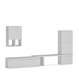 Decorotika Getafe Moduler Modern Tv Unit Wall Mount High Gloss White - thumbnail 4