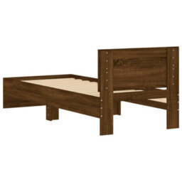Walplus Bed Frame Without Mattress With Headboard Brown Oak 90X200 Cm - thumbnail 7