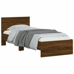 Walplus Bed Frame Without Mattress With Headboard Brown Oak 90X200 Cm - thumbnail 4
