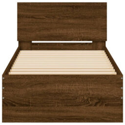 Walplus Bed Frame Without Mattress With Headboard Brown Oak 90X200 Cm - thumbnail 5