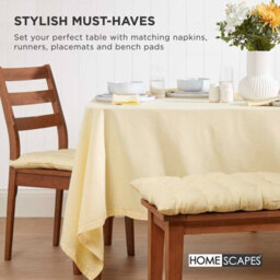 Homescapes Cream Seat Pads 100% Cotton Chair Cushions 40X40 Cm, Set Of 4 Plain Chair Pads For Dining, Kitchen Or Garden Outdoor - thumbnail 7