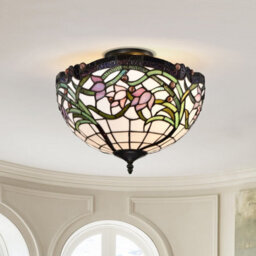 Belofay Wild Vine Jewel Pendant Ceiling Light Shade, Tiffany Ceiling Light Stained Glass Handmade Uplighter Shade Ceiling Lights - thumbnail 2