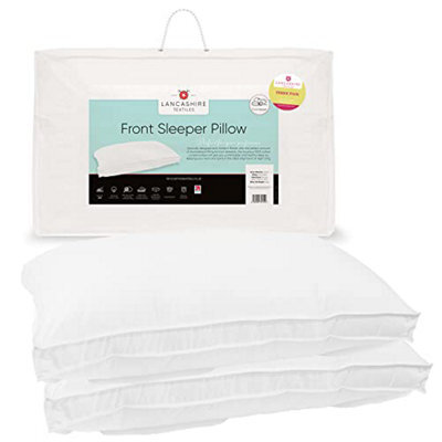 Lancashire Textiles Front Sleeper Pillow Hollowfibre Filling And 100% Cotton Casing Soft/medium Support - Pillow Pair - image 1