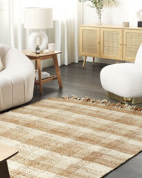 Beliani Rug Berissa Beige 140 X 200 Cm Jute - thumbnail 2