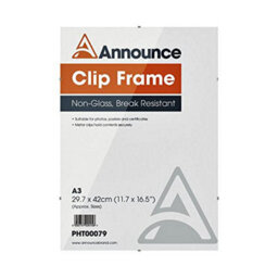 Hampton Frames Clip Photo Poster Display Clip Frame Perspex Acrylic (Non Glass) A3 (29.7X42Cm) Cf3042Ng - thumbnail 2