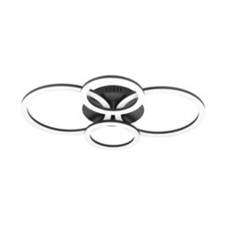 Eglo Parrapos-Z Modern Black Steel Smart Control, Colour Changing Ceiling Light, (W) 45Cm - thumbnail 2